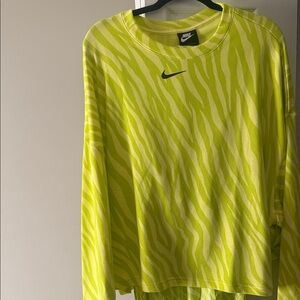 Nike Neon Green Zebra Pattern Sweatshirt